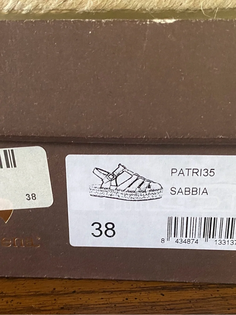 Macarena Spain Suede Caged Espadrille Sandals Tan Beige 38 US 7.5 8 Box